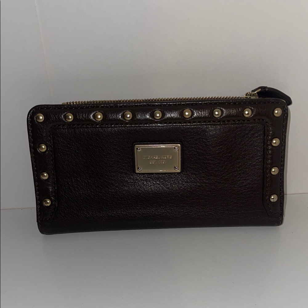 Michael Kors Black Wallet with Gold Studs
